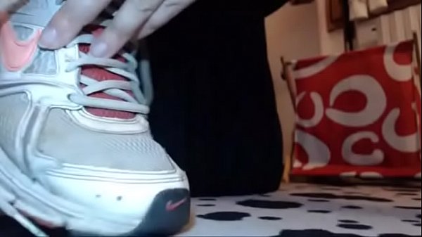 Dirty and sweaty feet after a gym session in these broken and dirty shoes