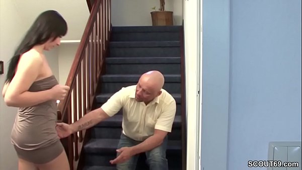 Step father fucks his horny little daughter in the hallway
