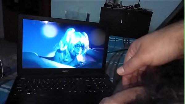 Handjob while watching blowjob