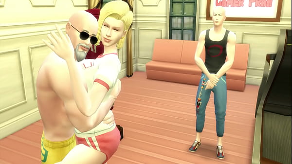 androide numero 18 addestrato sessualmente dal pervertito maestro Muten di fronte al marito cornuto dragon ball hentai