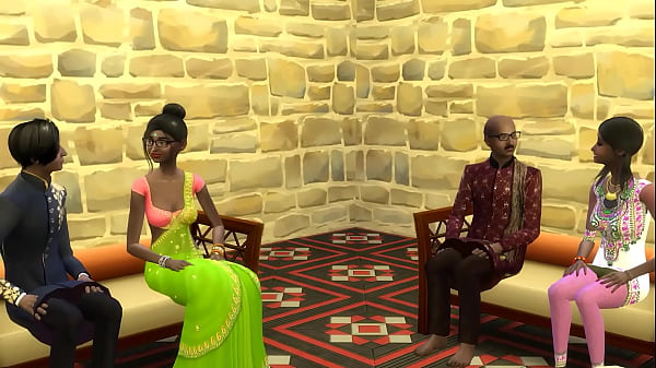 Mẹ kế Ấn Độ và bố dượng dạy anh kế và chị kế cách thực hiện một massage thực sự