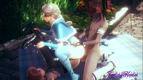Frozen Hentai - Elsa y Anna folladas y metiéndose los dedos en un trío - Anime Manga Japanese Disnery Porn