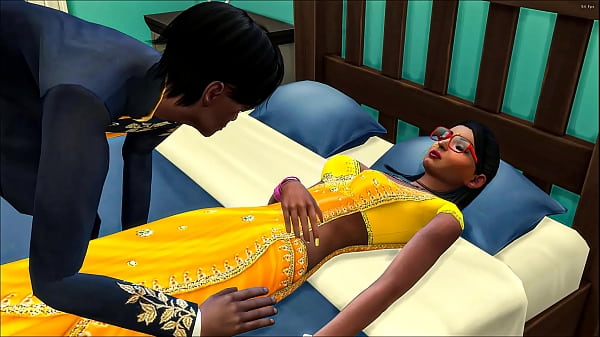 O meio-irmão sonolento indiano foi para o quarto de sua meia-irmã e deitou-se na cama ao lado dela, incapaz de evitar subir em cima dela e oferecer-lhe sexo oral - Sexo Indiano