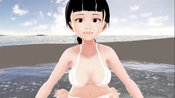 La ragazza Honda Cocoa Anime si presenta in bikini bianco.