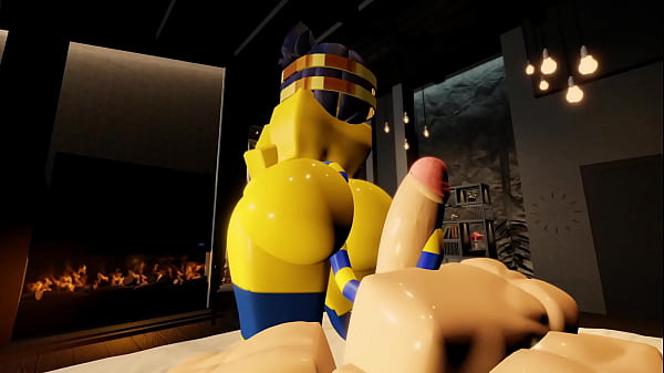 Ankha gets fucked and filled by a big white cock in Roblox