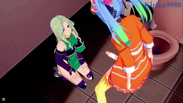 Az Sainklaus và Chitose Kisaragi và Lamia Loveless chơi đồng tính nữ mãnh liệt và quan hệ tình dục futanari. - Super Robot Wars 30 &amp_ V &amp_ A Manga