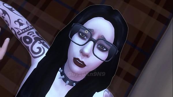 Big ass Goth with huge tits meets a Cowboy to learn how to ride / Blender Animation