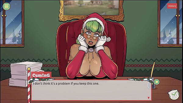 Claus'_ Secret Surprise [XMAS HENTAI Game] Ep.5 femboy cum all over santa elf cute face !