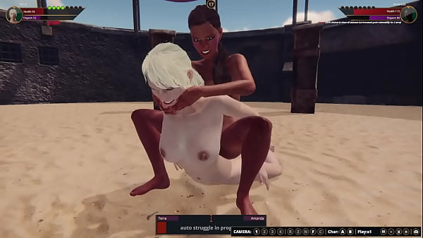 Terra contro Amanda (combattente nudo 3D)