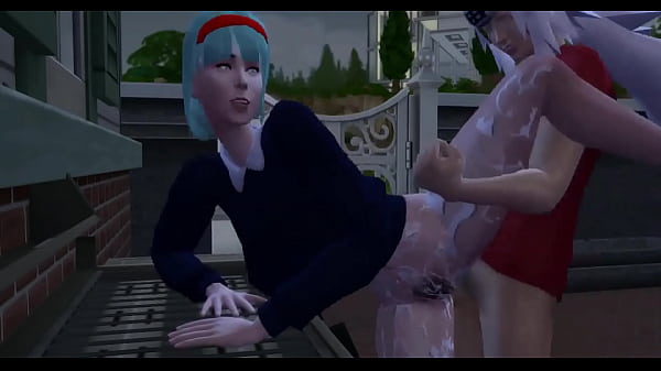 Hentai Parodia Epi 4 Jiraiya follando al aire libre con Bulma y el número 17 ve como le es infiel a Vegeta y quiere unirse a un trío